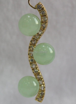 10MM Light Green Jade 47MM Length Pendant Necklace Jewelry Gift