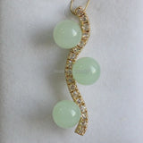 10MM Light Green Jade 47MM Length Pendant Necklace Jewelry Gift