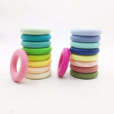 10pcs Baby Silicone Donut Teething Ring 45mm Large Food Teether
