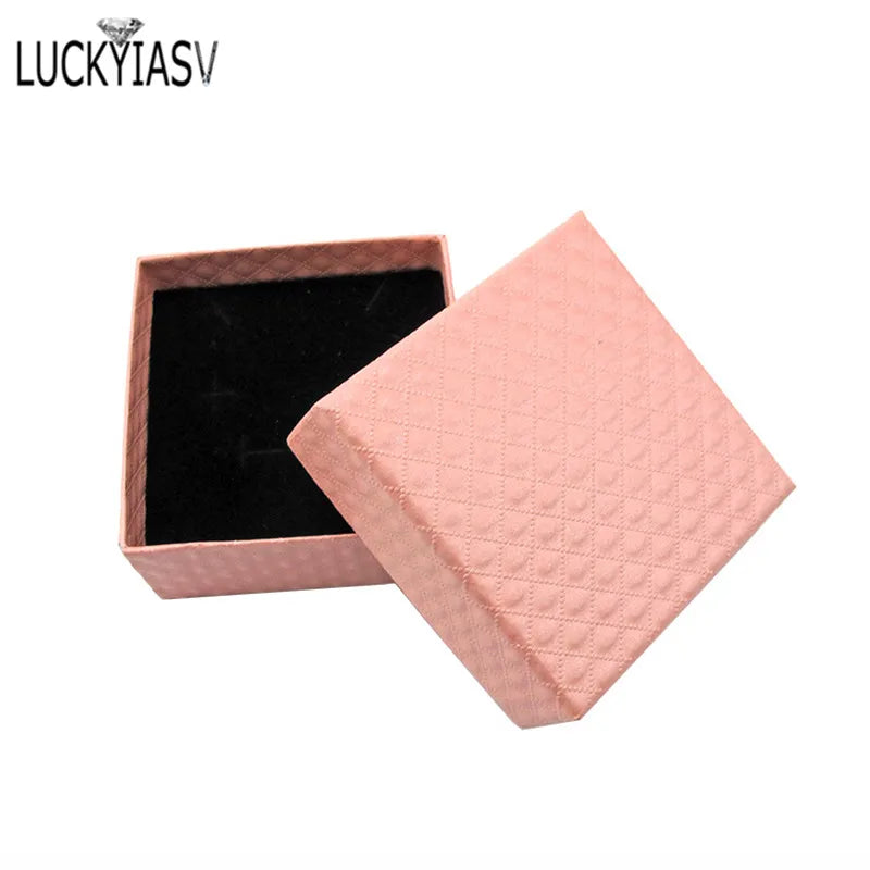 Diamond Textured Jewelry Ring Box - 24pcs/lot