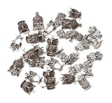 30PCS Tibetan Silver Owl Pendants Charms for Jewelry Making