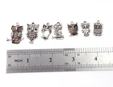 30PCS Tibetan Silver Owl Pendants Charms for Jewelry Making