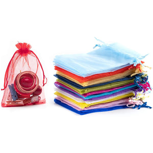 50pcs Organza Bags Jewelry Packaging Drawstring Pouches Wedding Gift Storage