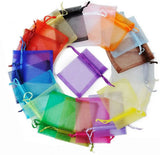 50pcs Organza Bags Jewelry Packaging Drawstring Pouches Wedding Gift Storage