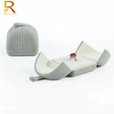 High-Grade Double Button Velvet Ring Box Jewelry Box