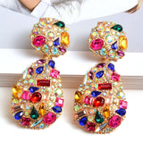 Colorful Crystals Drop Earrings Jewelry for Women Rhinestone Pendientes Bijoux