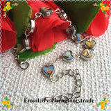 Metal Heart Beads Catholic Bracelet, Religious Bracelets with Saint Sticker