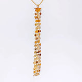 White K Plated Rhinestone Eardrop Tassel Pendant Earring Accessories