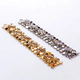 White K Plated Rhinestone Eardrop Tassel Pendant Earring Accessories