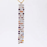 White K Plated Rhinestone Eardrop Tassel Pendant Earring Accessories