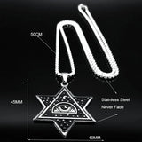 Wicca Evil Eye Hexagram Star of David Necklace