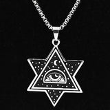 Wicca Evil Eye Hexagram Star of David Necklace