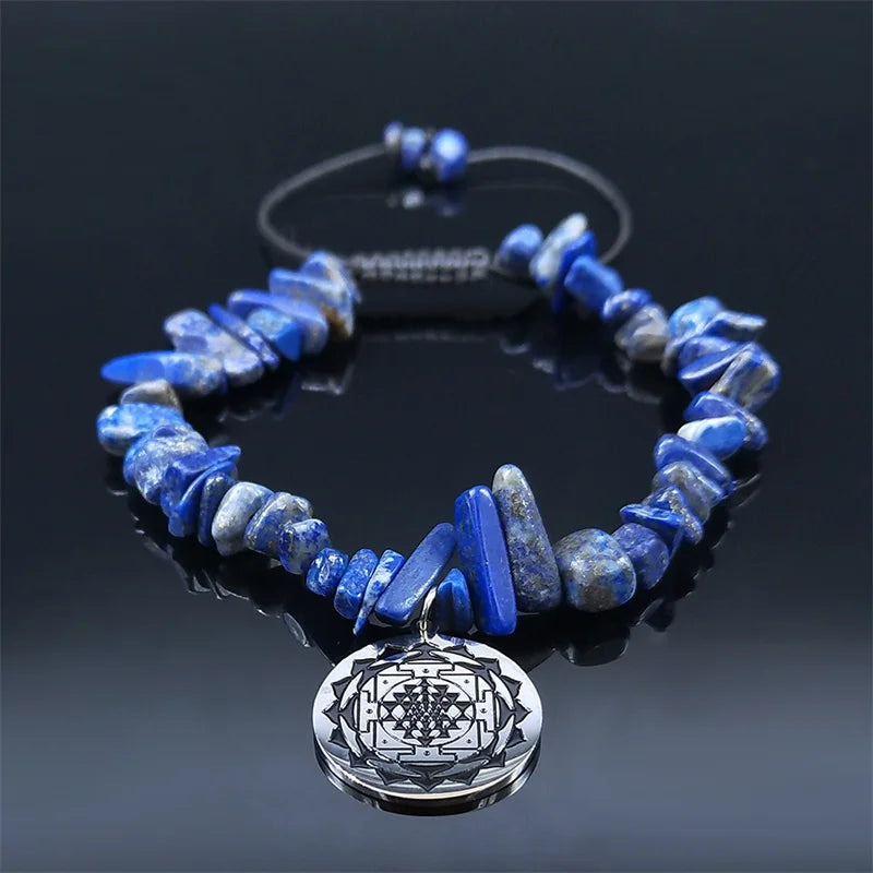 Wicca Lapis Lazuli Stone Choker Bracelet B1714S04
