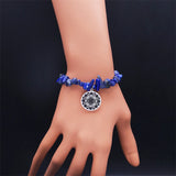 Wicca Lapis Lazuli Stone Choker Bracelet B1714S04