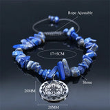 Wicca Lapis Lazuli Stone Choker Bracelet B1714S04