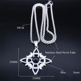 Wicca Witch Knot Moon Necklace Silver Stainless Steel Witchcraft Amulet