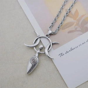 Wiccan Moon Fertility Goddess Love Heart Necklace