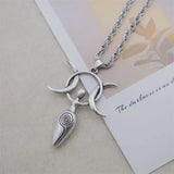 Wiccan Moon Fertility Goddess Love Heart Necklace