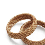 Wicker Rattan Bangles Beachy Natural Woven Bracelets Wooden Chunky Cuff