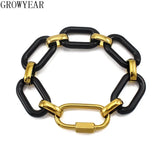 Acrylic Links Bracelet Screw Climbing Lock Punk Bracelet