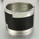 Alloy Bangle Bracelet Punk Leather Chunky Bracelets Women