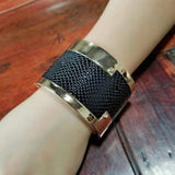 Alloy Bangle Bracelet Punk Leather Chunky Bracelets Women