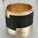 Alloy Bangle Bracelet Punk Leather Chunky Bracelets Women