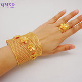 Wide Bracelet Bangles & Ring For Women Dubai African Adjustable Cuff Bracelet