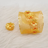 Wide Bracelet Bangles & Ring For Women Dubai African Adjustable Cuff Bracelet