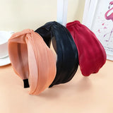 Bright Silk Yarn Headband Cross Hair Knot Hairpin Girl Headwear