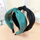 Bright Silk Yarn Headband Cross Hair Knot Hairpin Girl Headwear