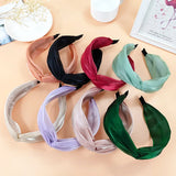 Bright Silk Yarn Headband Cross Hair Knot Hairpin Girl Headwear