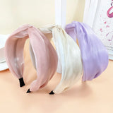 Bright Silk Yarn Headband Cross Hair Knot Hairpin Girl Headwear
