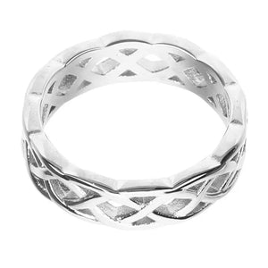 Wide Celtic Knot Ring Stainless Steel Eternity Wedding Band Hollow