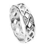 Wide Celtic Knot Ring Stainless Steel Eternity Wedding Band Hollow