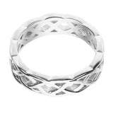 Wide Celtic Knot Ring Stainless Steel Eternity Wedding Band Hollow