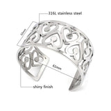 Wide Cuff Bangle Bracelets 316l Stainless Steel Jewelry for Women
