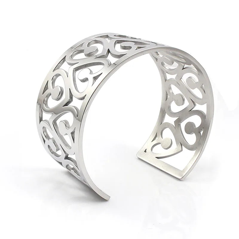 Wide Cuff Bangle Bracelets 316l Stainless Steel Jewelry for Women