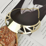 Geometric Hollow Collar Choker Necklace Statement Bib Rigid Choker