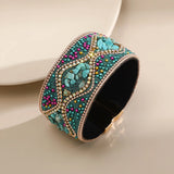 Bohemian Leather Bracelet with Magnetic Clasp