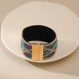 Bohemian Leather Bracelet with Magnetic Clasp