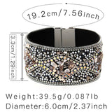 Bohemian Leather Bracelet with Magnetic Clasp