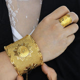 Wide Bridal Dubai Bangles for Women African Ethiopian Cuff Bracelets