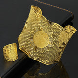 Wide Bridal Dubai Bangles for Women African Ethiopian Cuff Bracelets