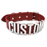 Wide Pu Leather Choker Collar Name Necklace For Women