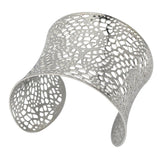 Wide Steel Cuff Bangle Silver Geometric Body Jewelry Women