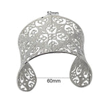 Wide Steel Cuff Bangle Silver Geometric Body Jewelry Women