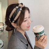 Wide Top Knot Hair Bands For Women Solid Cloth Headband