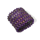 Dark Purple Wood Beads Cuff Bracelet for Women