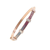 Red Colorful CZ Stone Bangle BOHO Square Bracelet